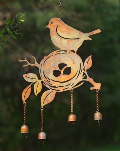 Flamed Bird on Nest Wind Chime