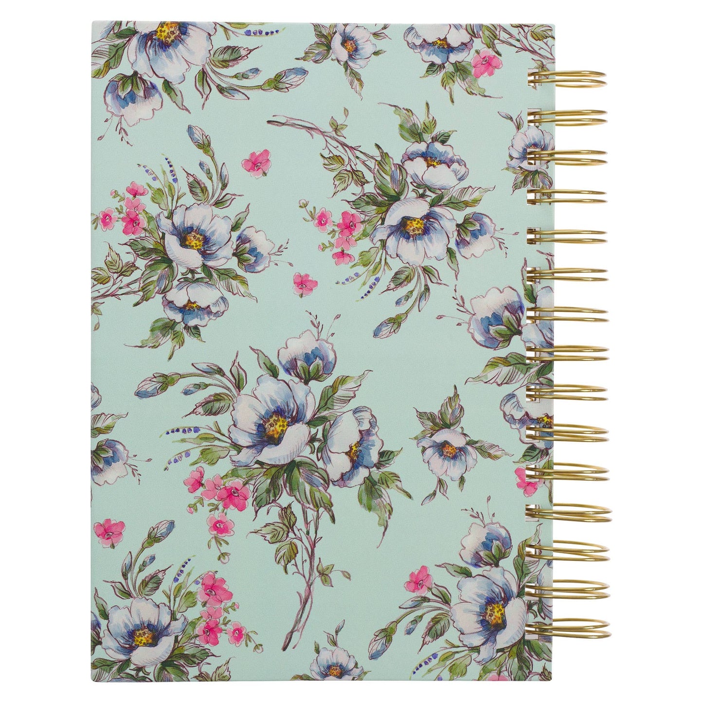 Journal Wirebound Cream/Mint Floral Give Thanks Ps. 107:1