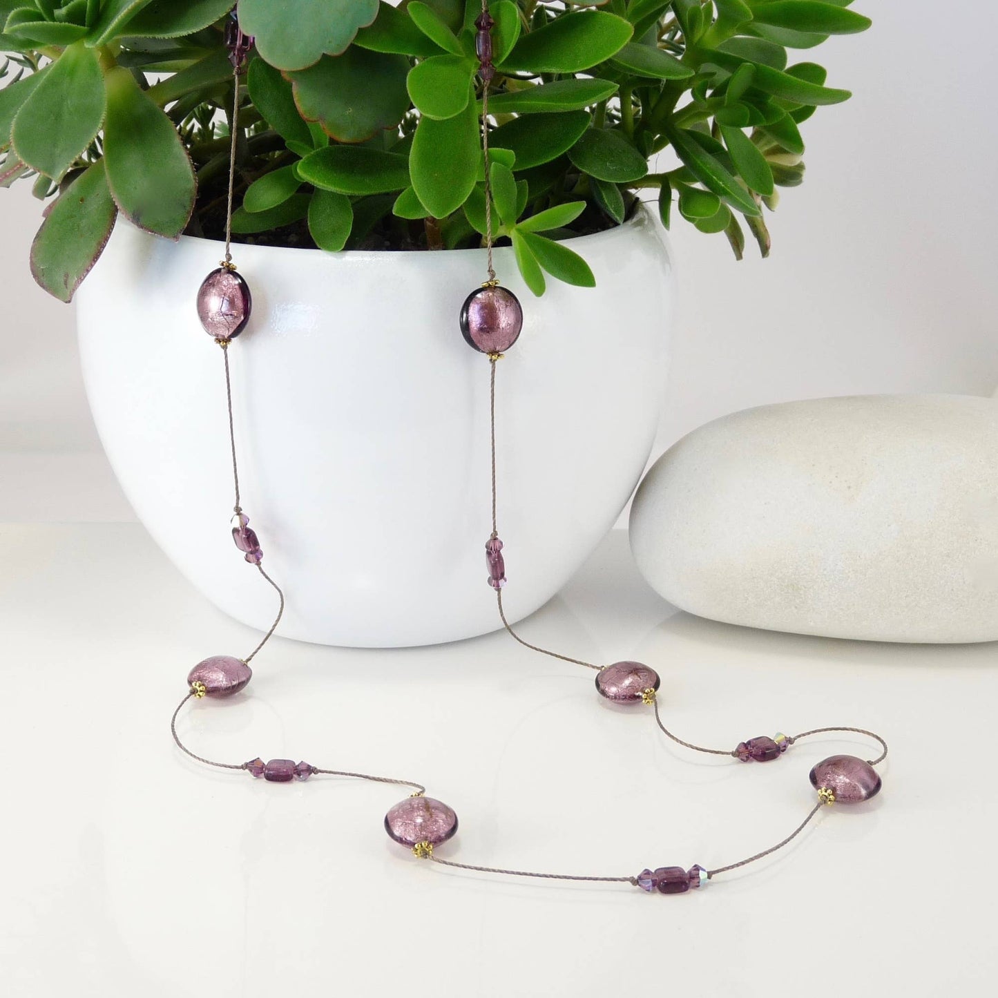 Murano Hand Knotted 36" Long Necklace