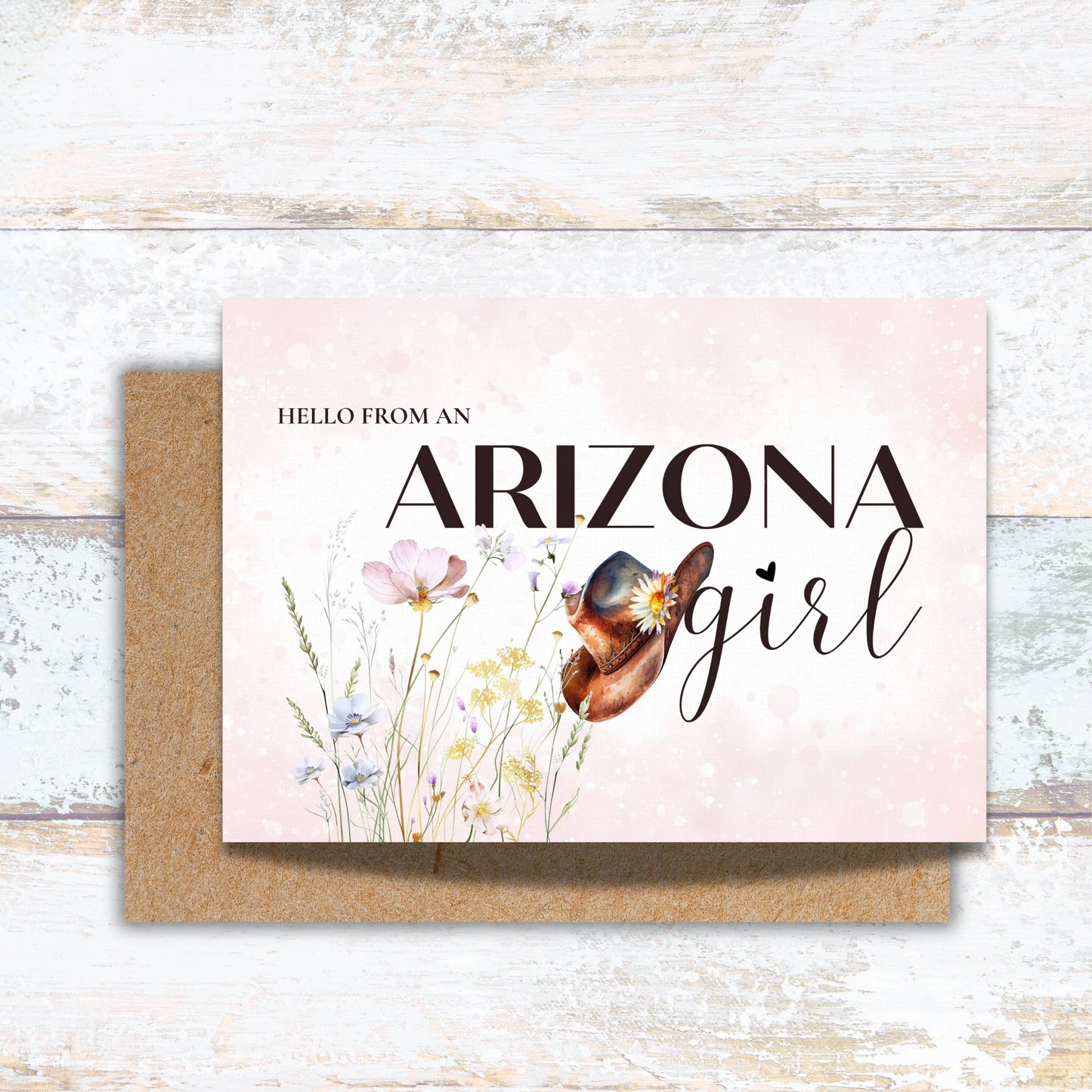 Hello from an Arizona Girl Watercolor Greeting Card