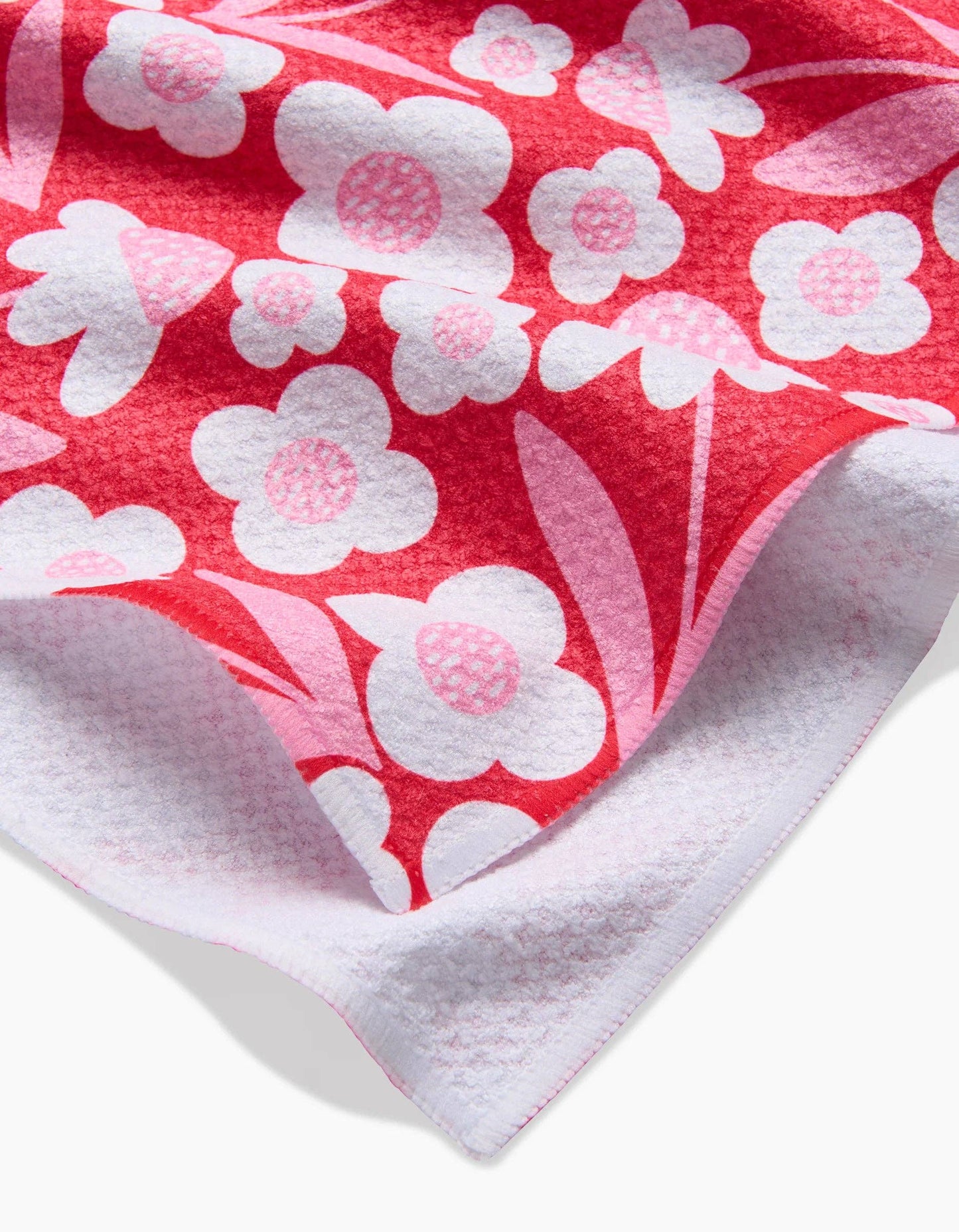 Geometry - Pink Blooms Tea Towel