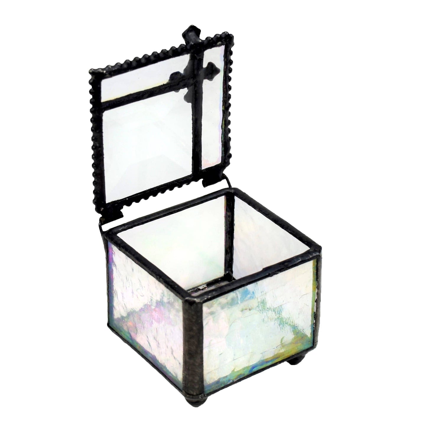 Clear Stained Glass Rosary Box