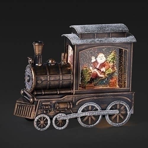 7.5"Train Engine w/ Santa Snow Globe