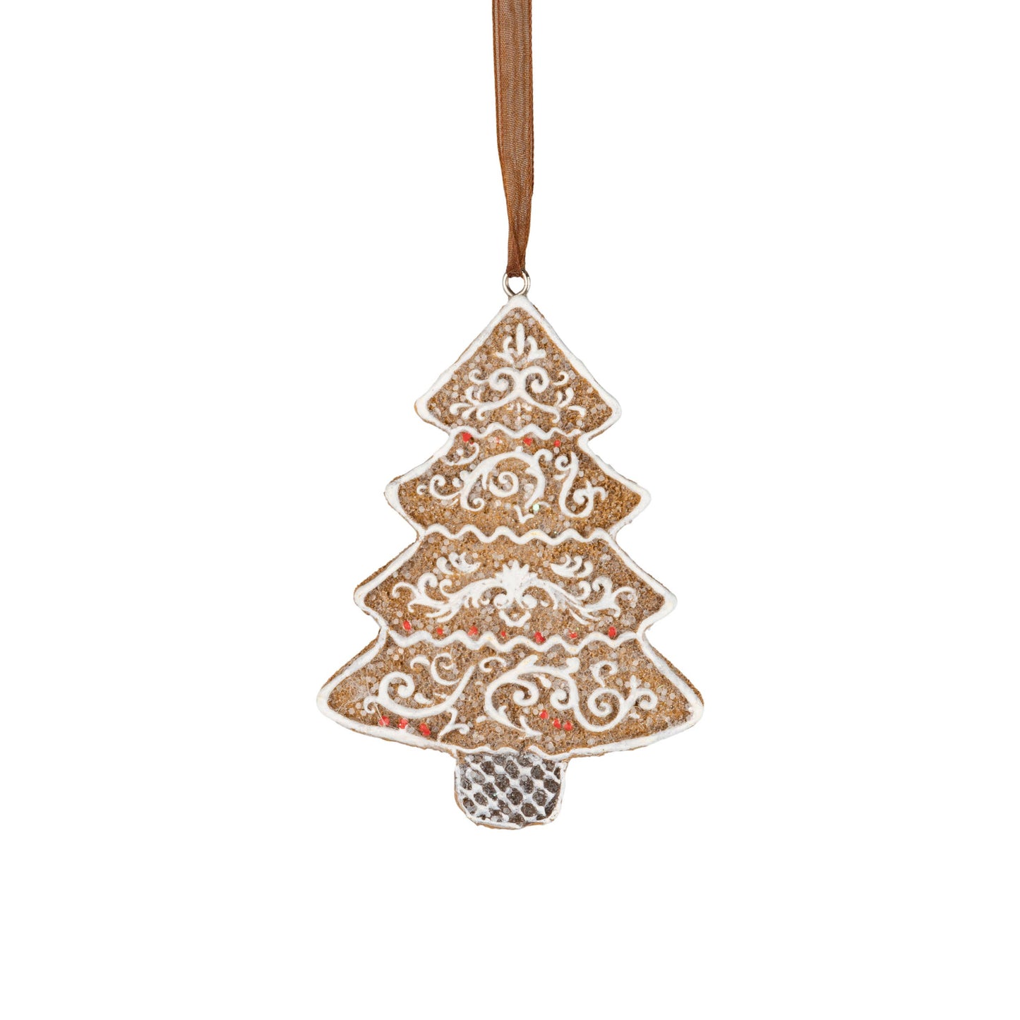 Resin gingerbread Christmas tree orn, 3.5 in