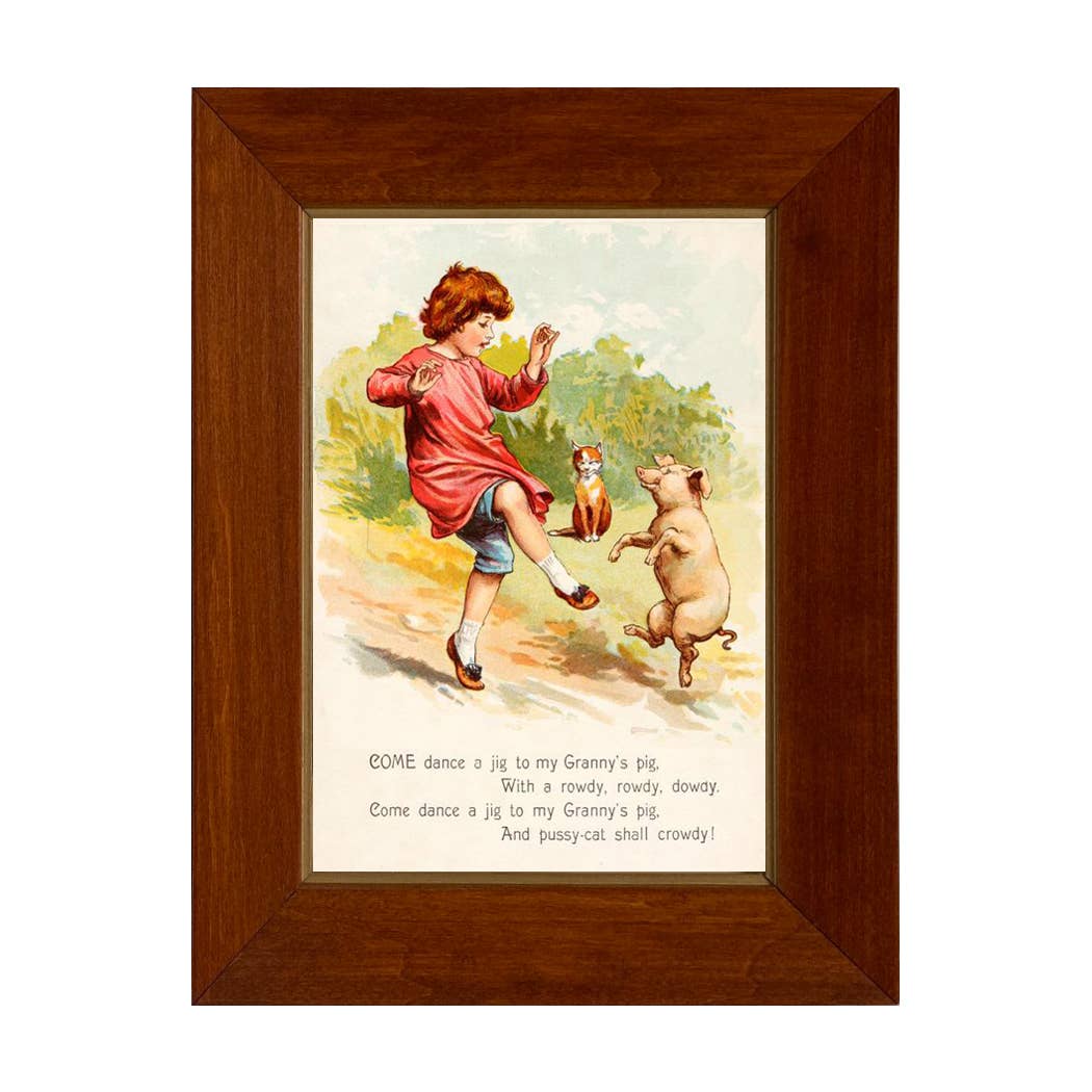 Framed Nursery Rhyme Vintage Children's Book Illustrations