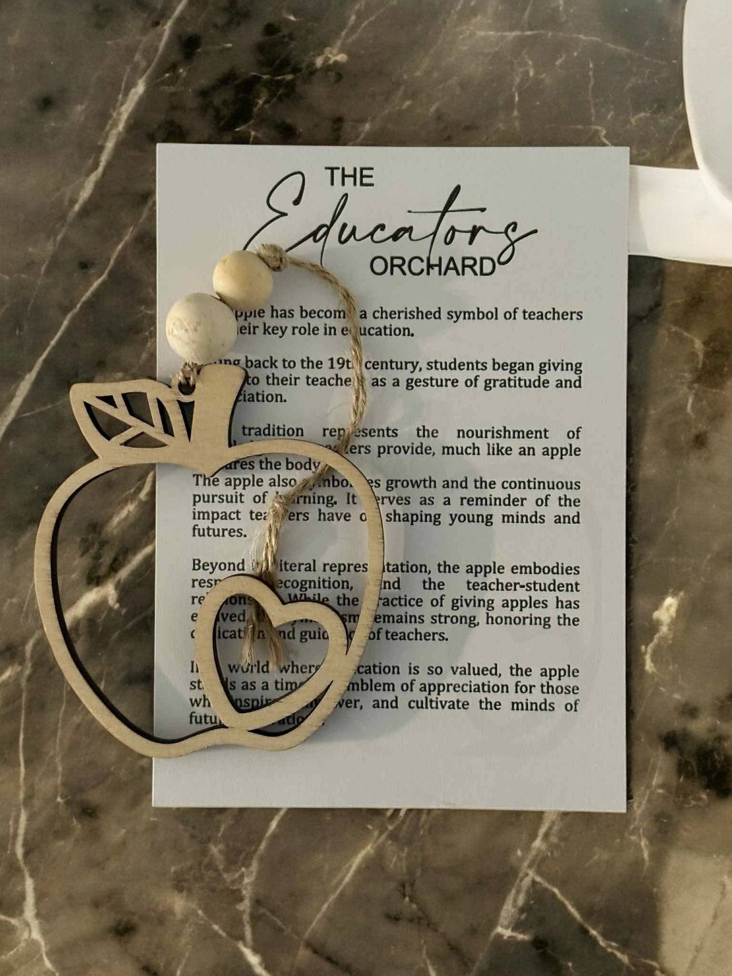 Educator's Orchard Ornament The Apple of Appreciation Wooden Ornament
