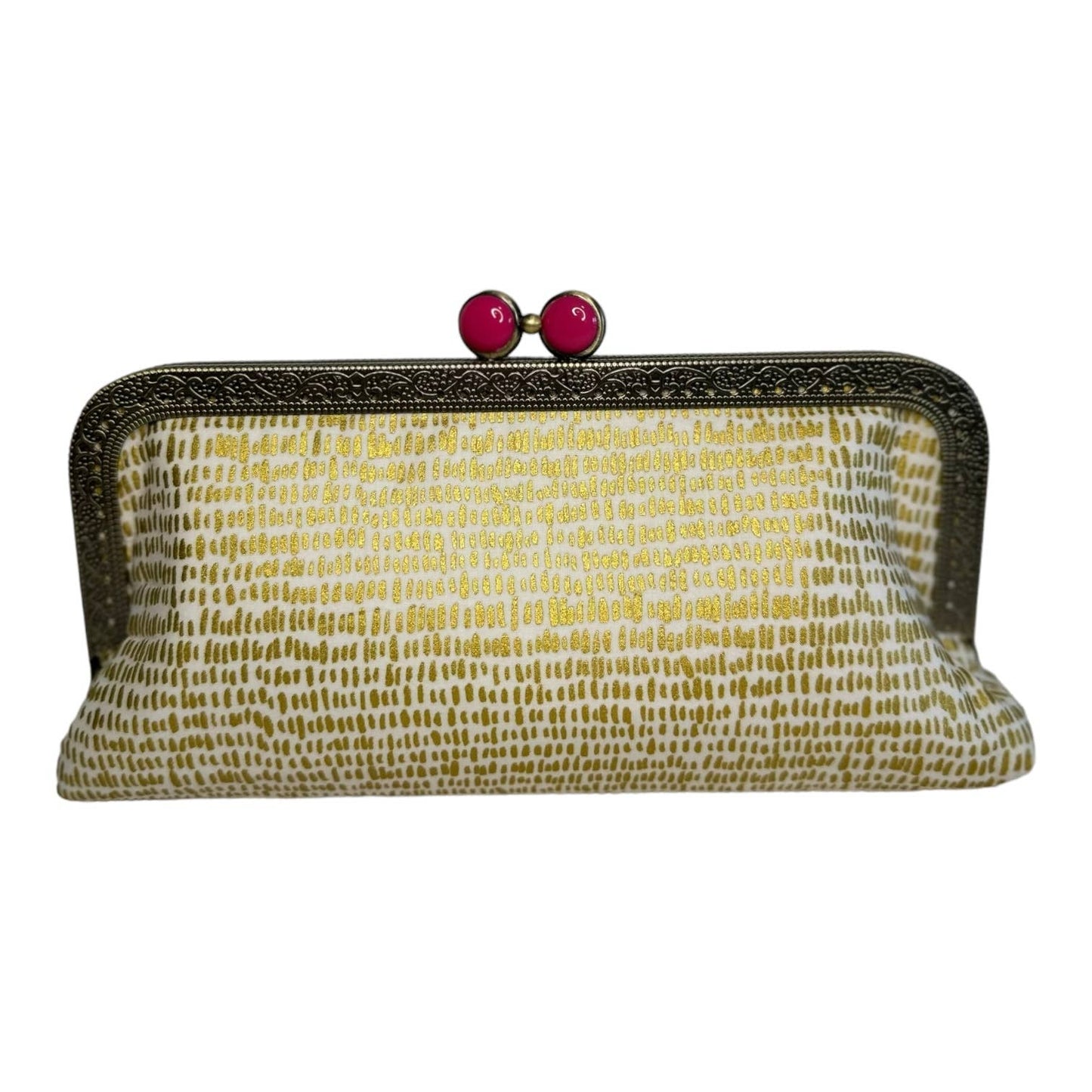 Cell Phone Clutch Metallic Gold on Cream