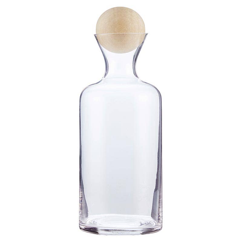 Glass Decanter w/Wood