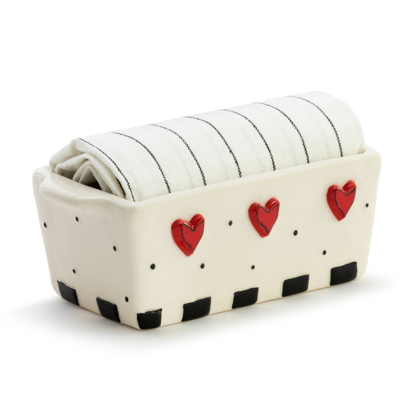 Dots Hearts Mini Loaf Pan w/ Towel