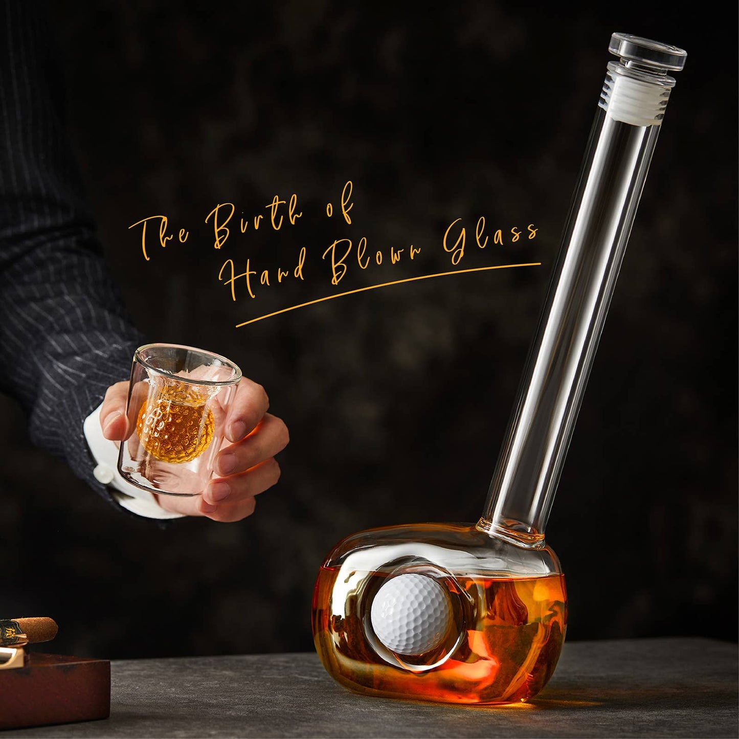 CRAFTGEN - Golf Whiskey Decanter Set - Golf Gifts for Men