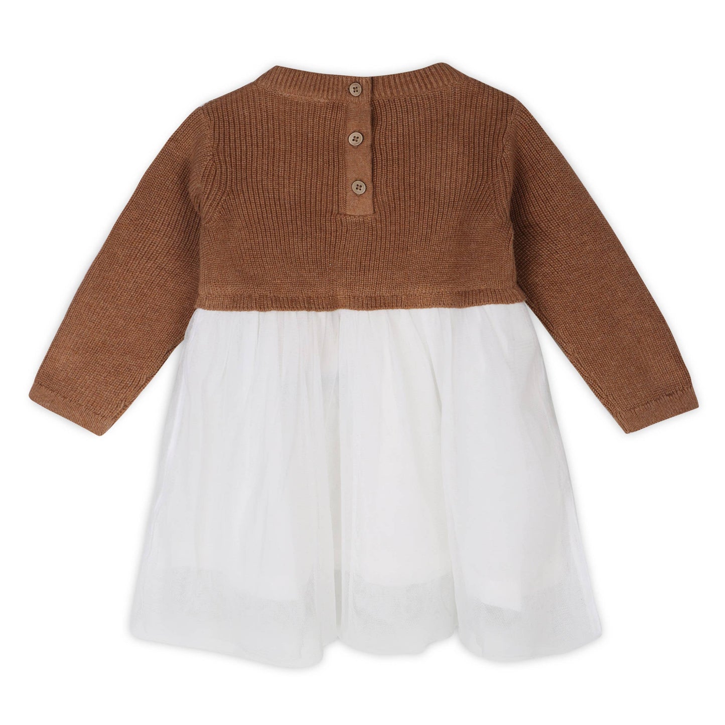 Floral Embroidered Sweater Knit Tutu Baby Dress (Organic)