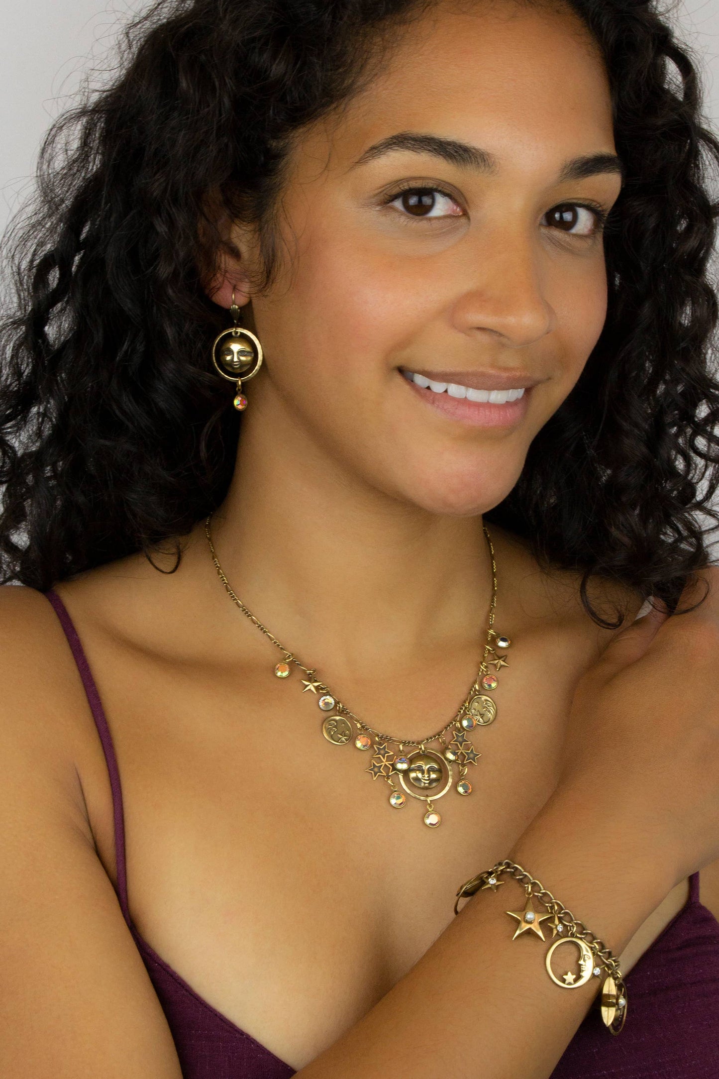 Luna Crystal Charm Necklace