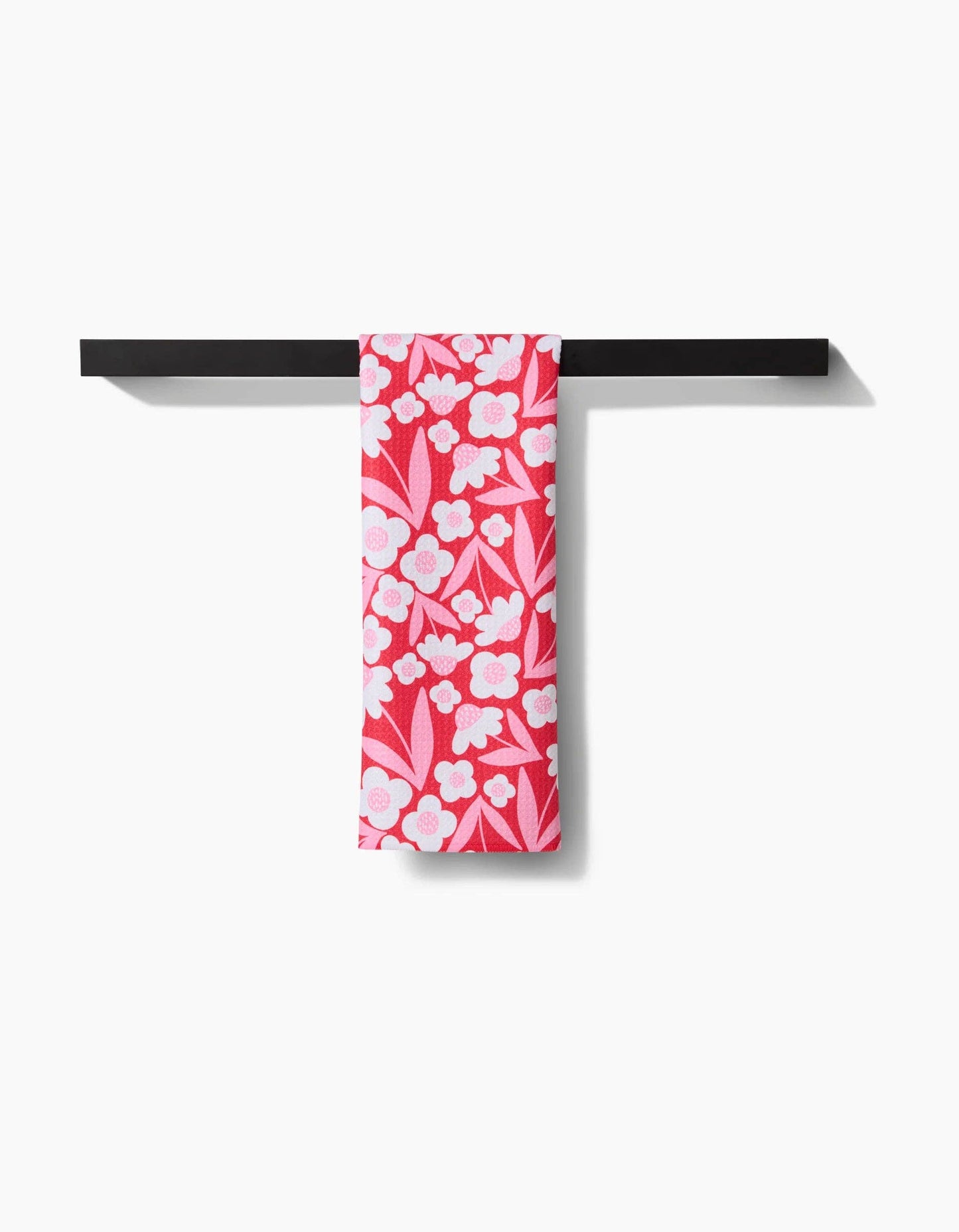 Geometry - Pink Blooms Tea Towel