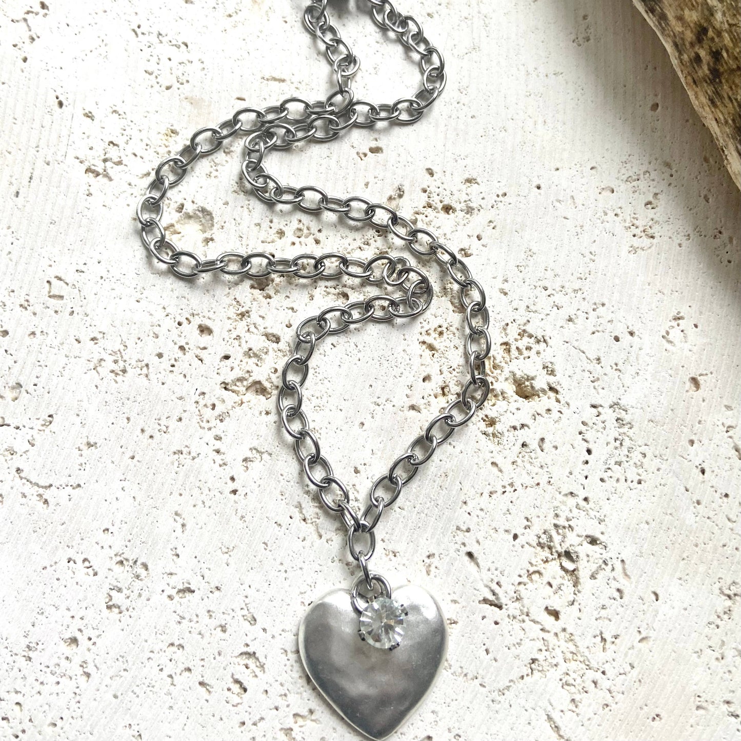 Hammered heart necklace