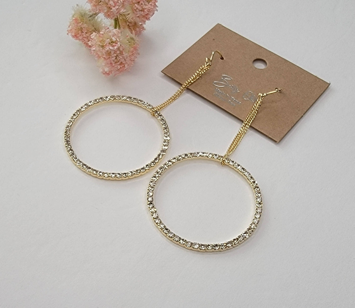 ROUND CIRCLE DANGLE EARRINGS.