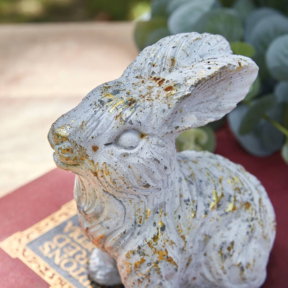 Rustic Cottage Valiant Bunny Figurine