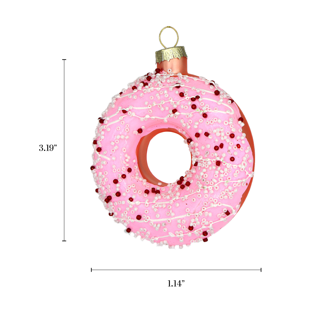 Pink Sprinkles Donut Christmas Ornaments Retro Handmade