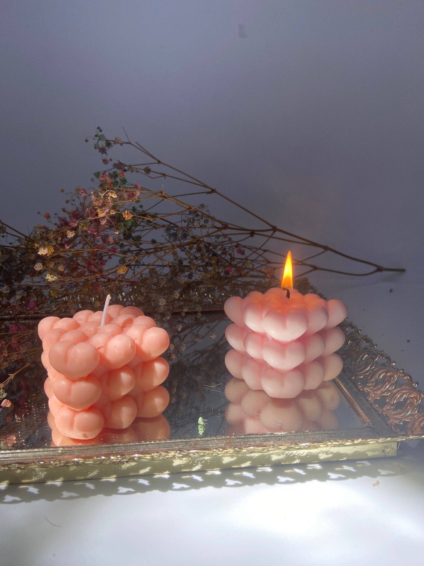 Heart cube candle