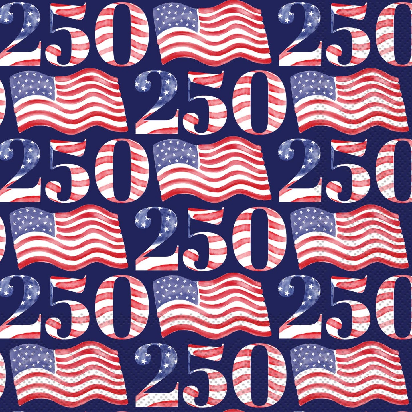 Paper Cocktail Napkin 20Ct USA 250 Flags Semi quincentennial