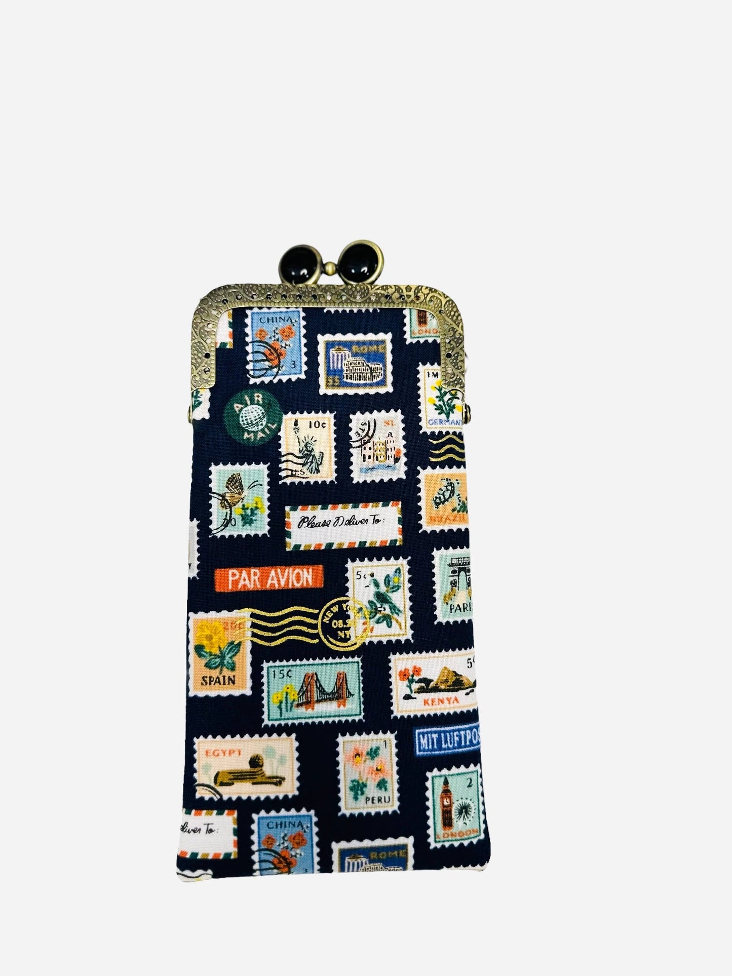 Eyeglass Case - Travel Stamps
