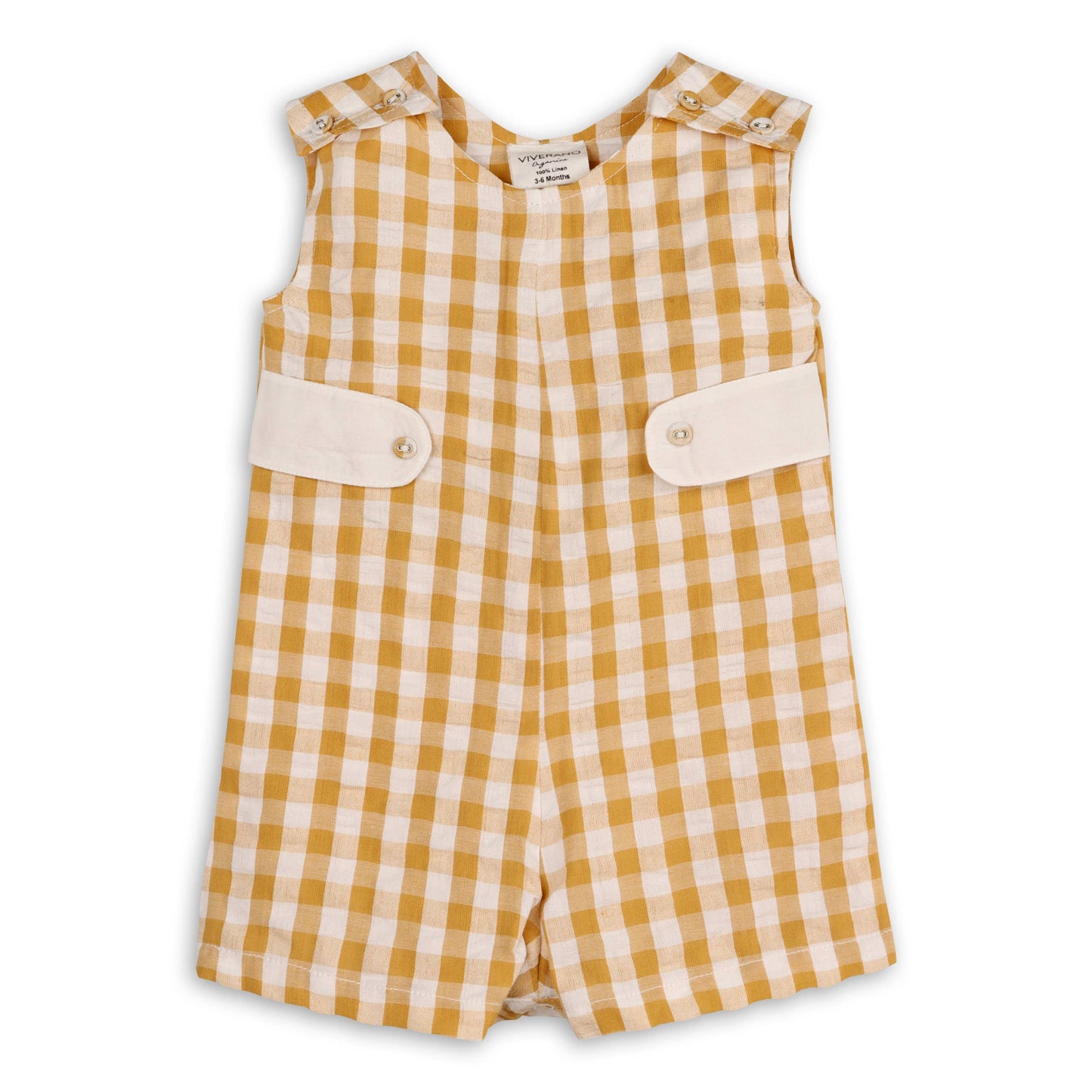 Charlie Seersucker Gingham Short Baby Romper (Organic)