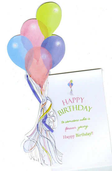 Fly Away with glitter Birthday card