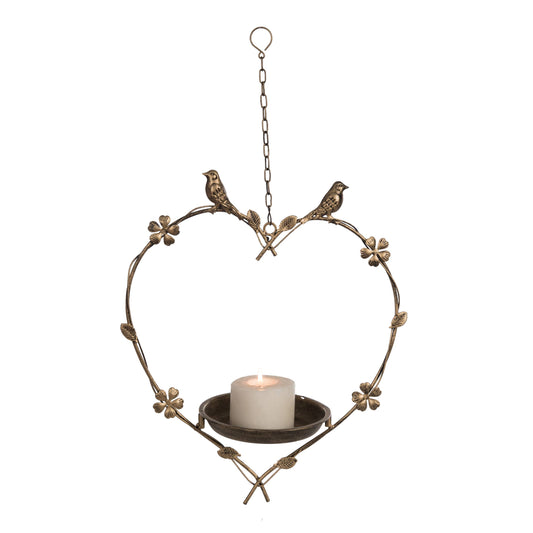 Iron Heart Hanging Birdfeeder - Metal Garden Decor