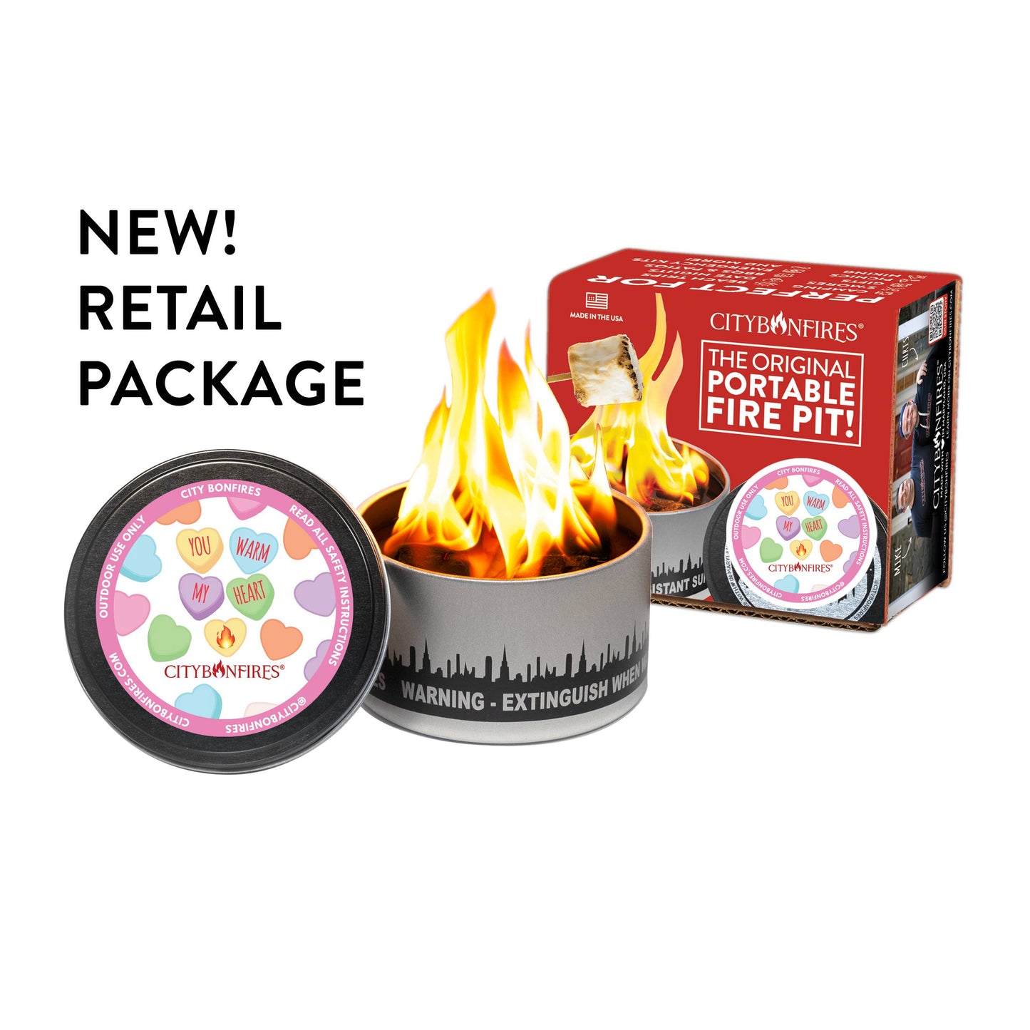 Portable Fire Pits - City Bonfire - Valentine's Day Limited Edition