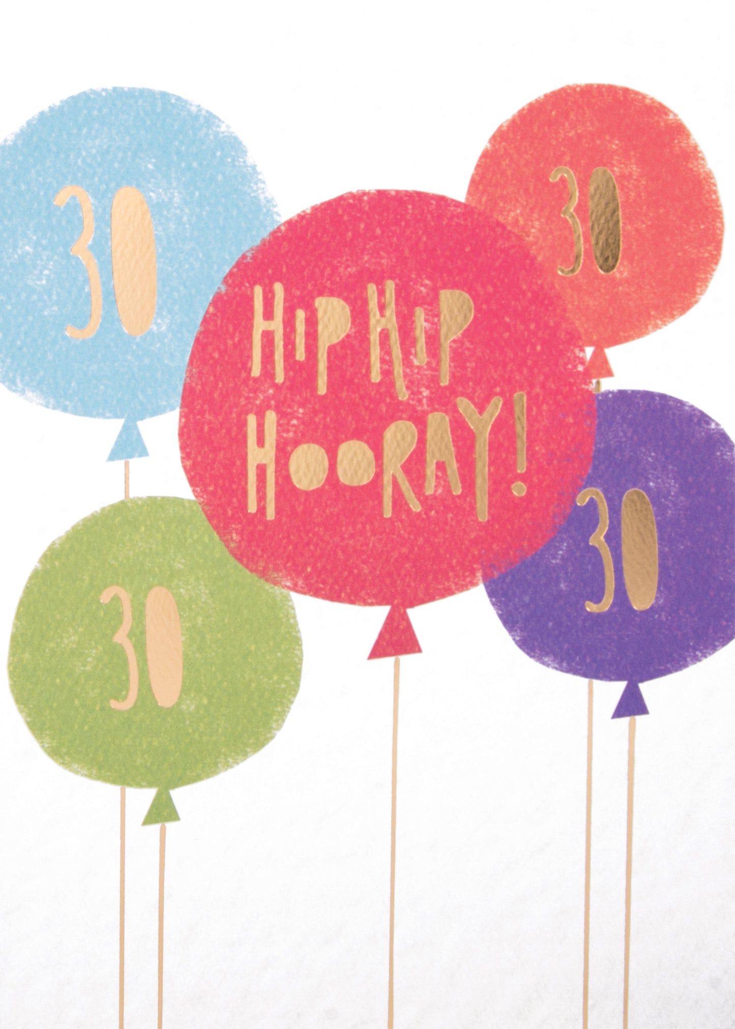 Hip Hooray Thirtieth Balloons Greeting Card