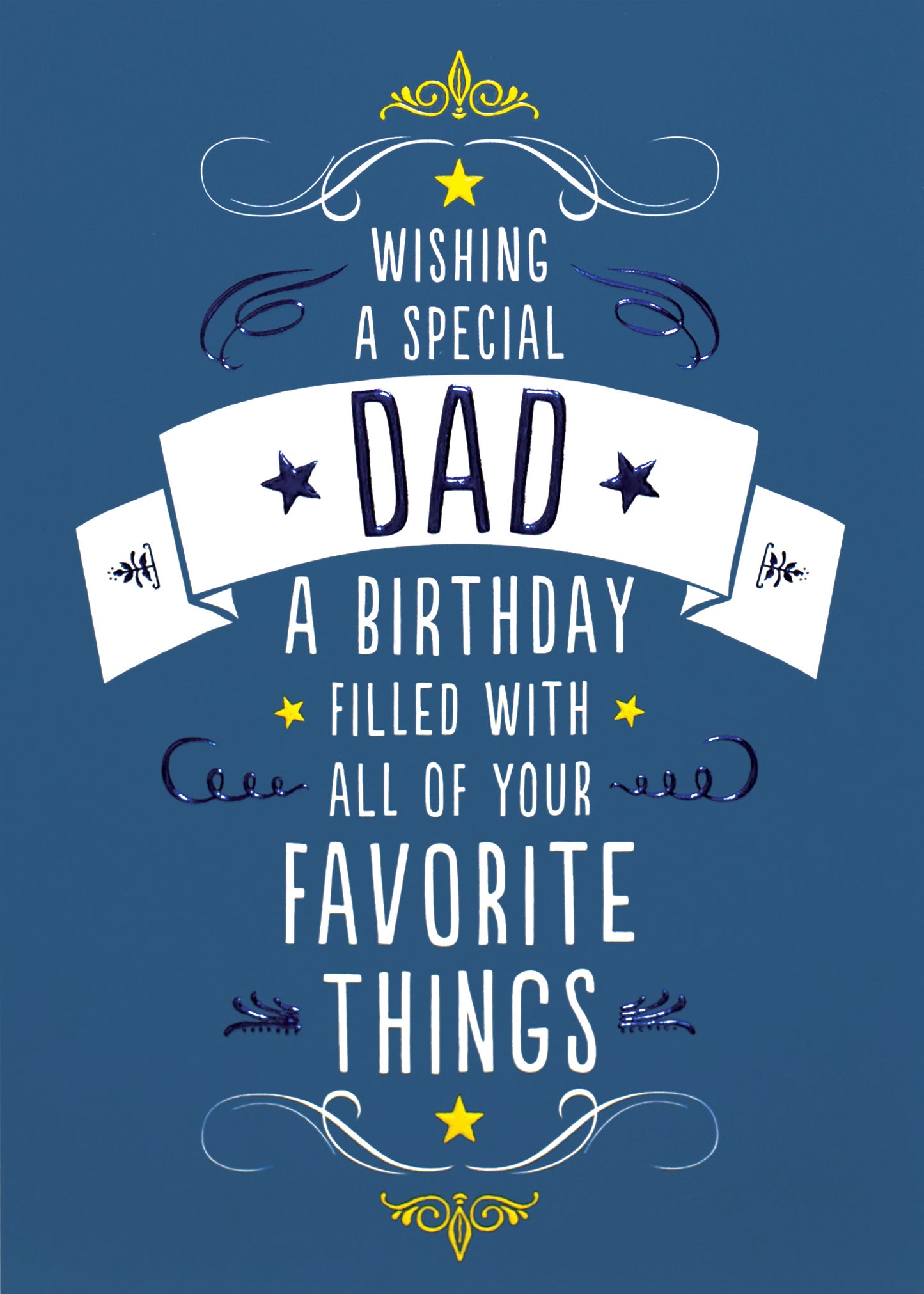 Blue Birthday Scroll Dad Greeting Card