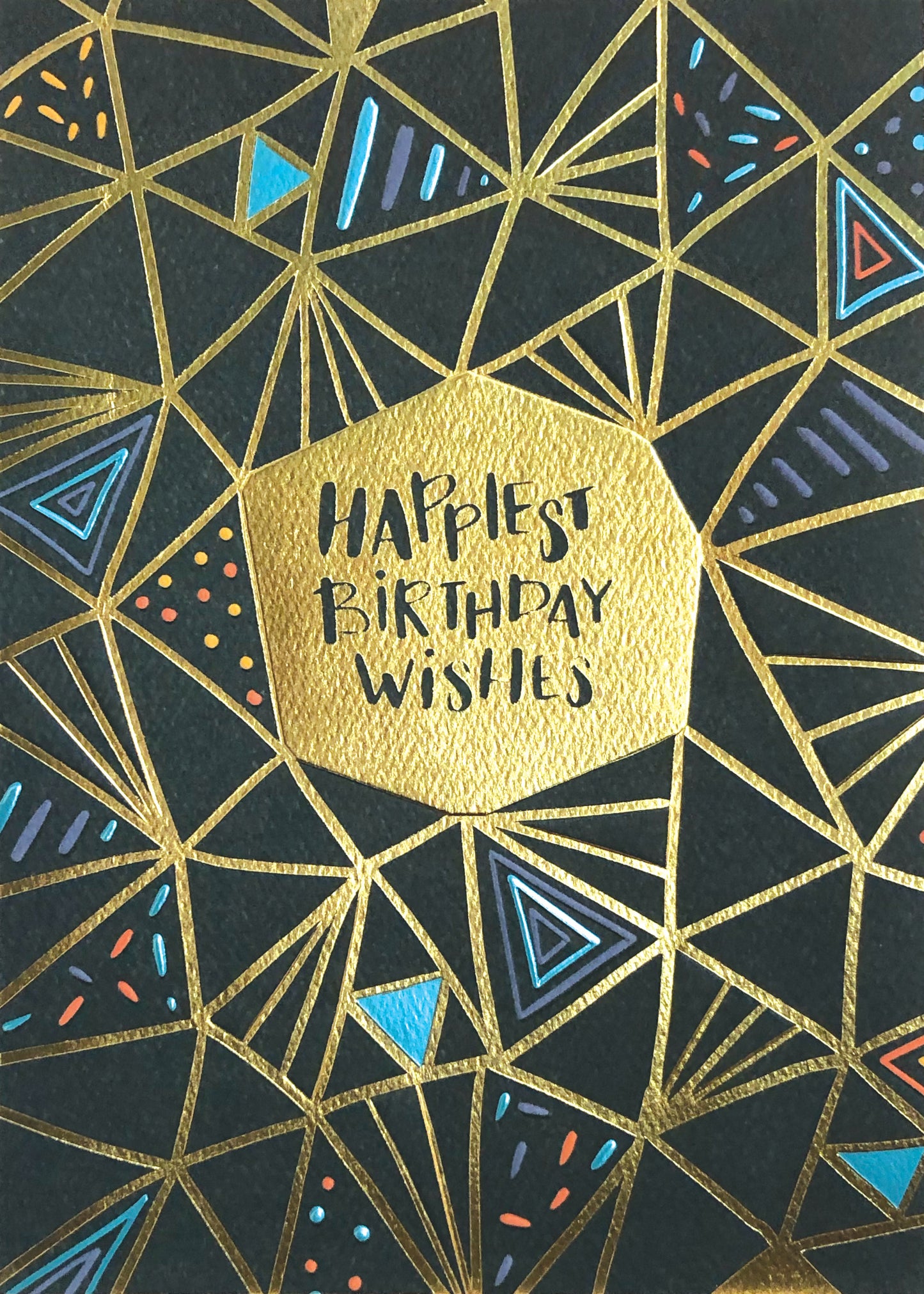 Happiest Birthday Wishes Navy Greeting Card