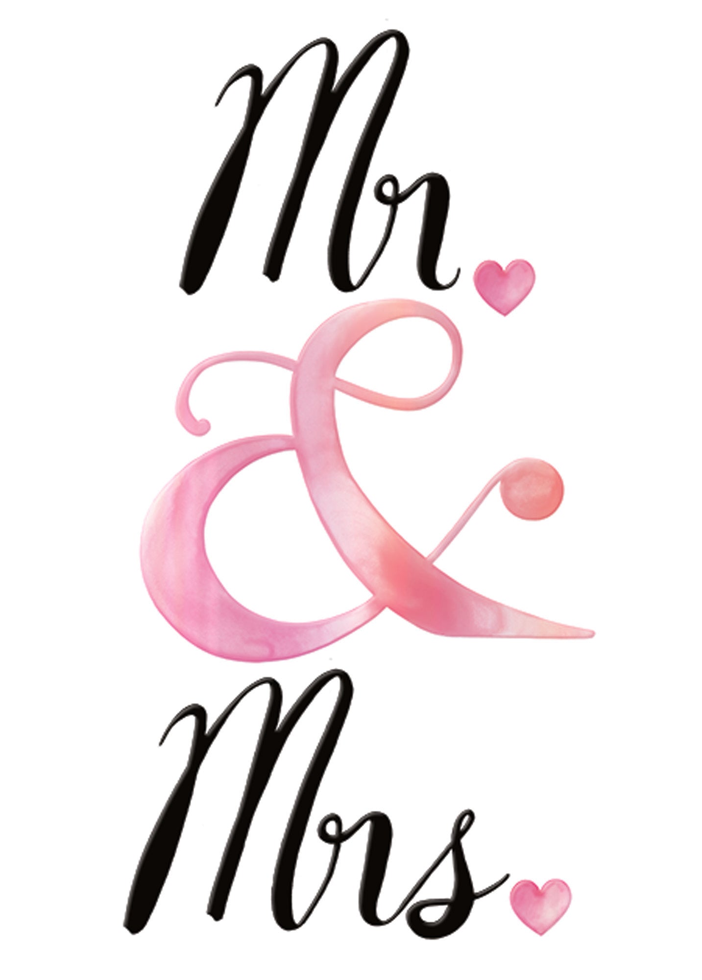 Mr and Mrs Watercolor Greeting Card