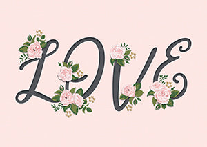 Embellished Flowers Love Greeting Card