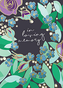 Navy Sympathy Flowers Greeting Card