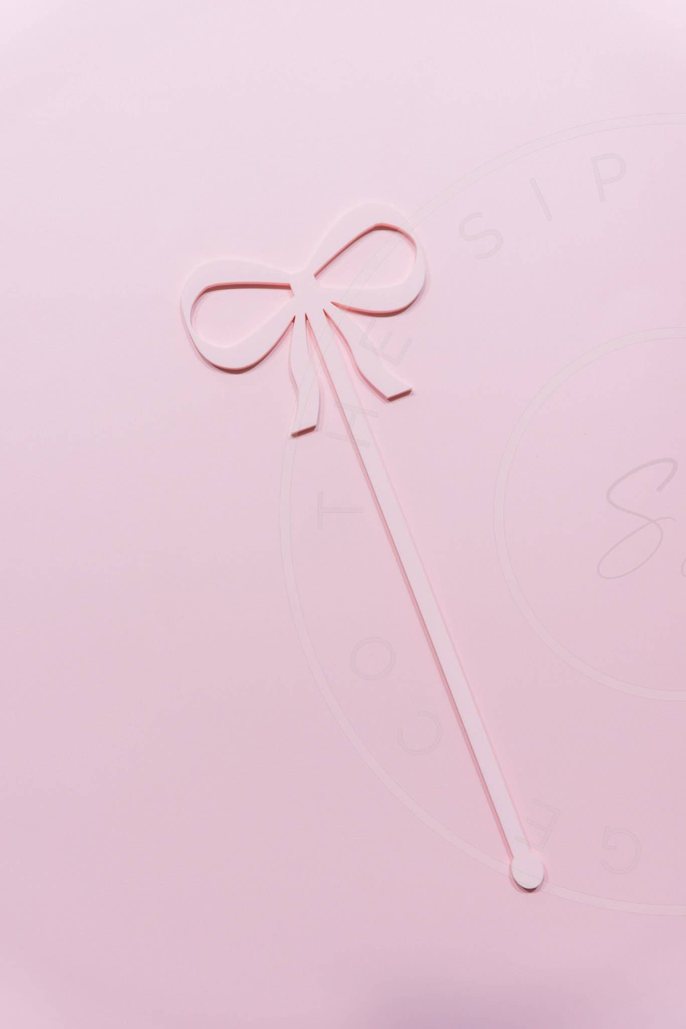 The Sip Social Co Pink Bow Cut Out Swizzle Stir Sticks