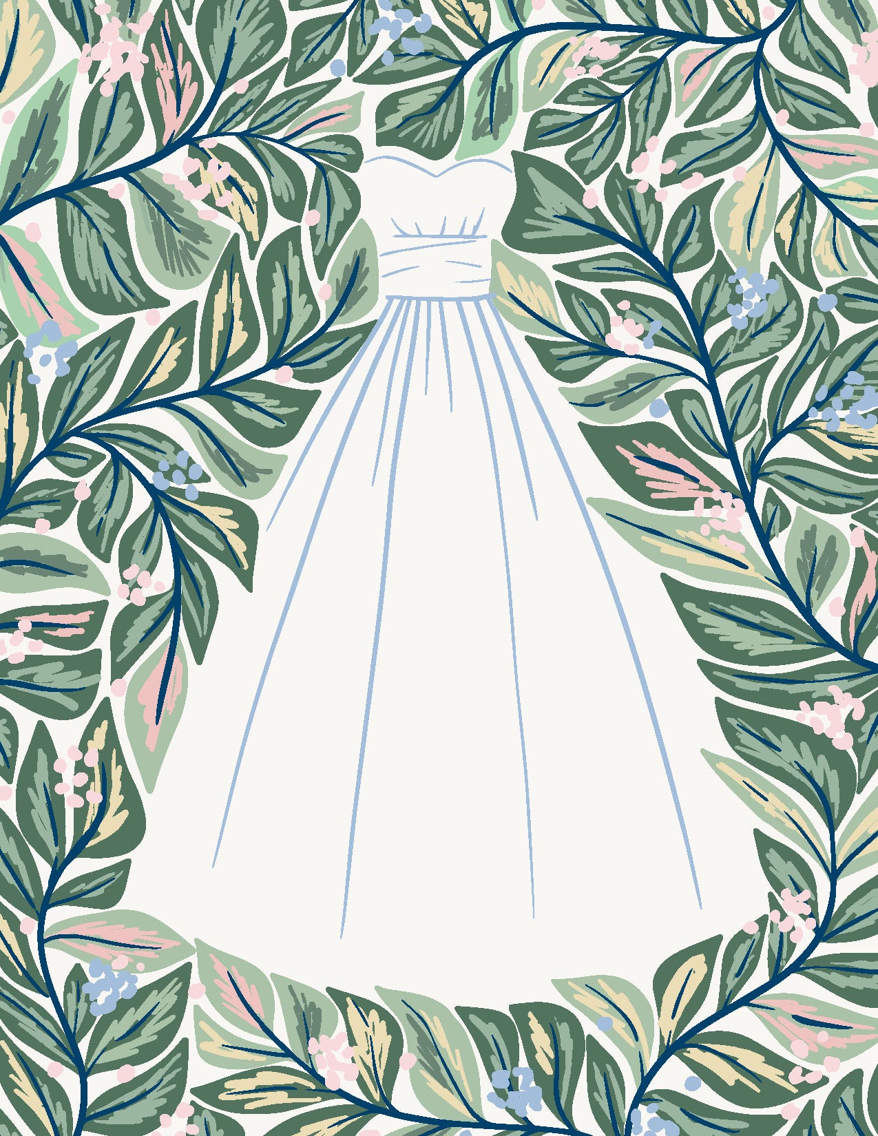 Garden Wedding Gown Greeting Card