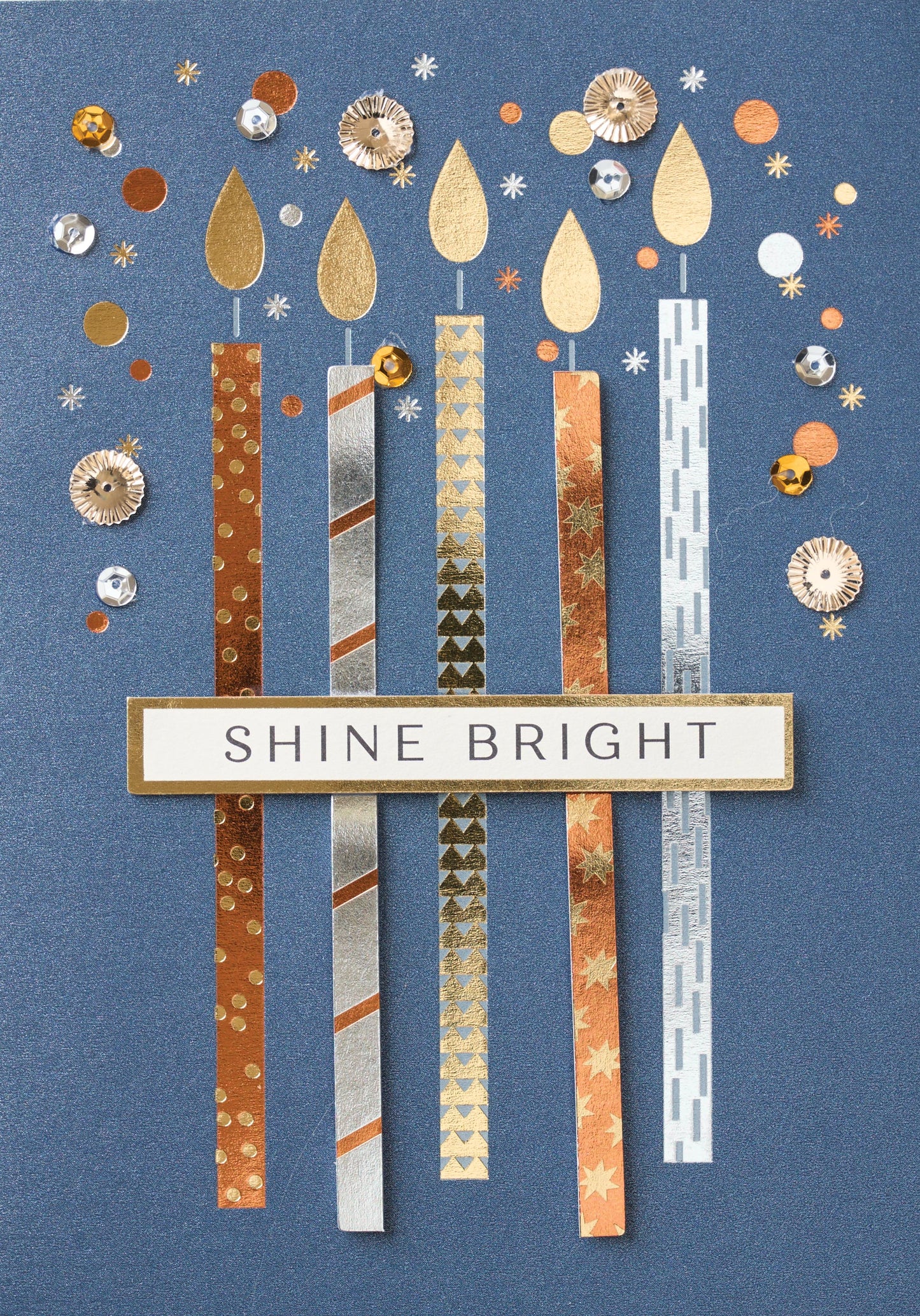 Mixed Metallics Candles Greeting Card