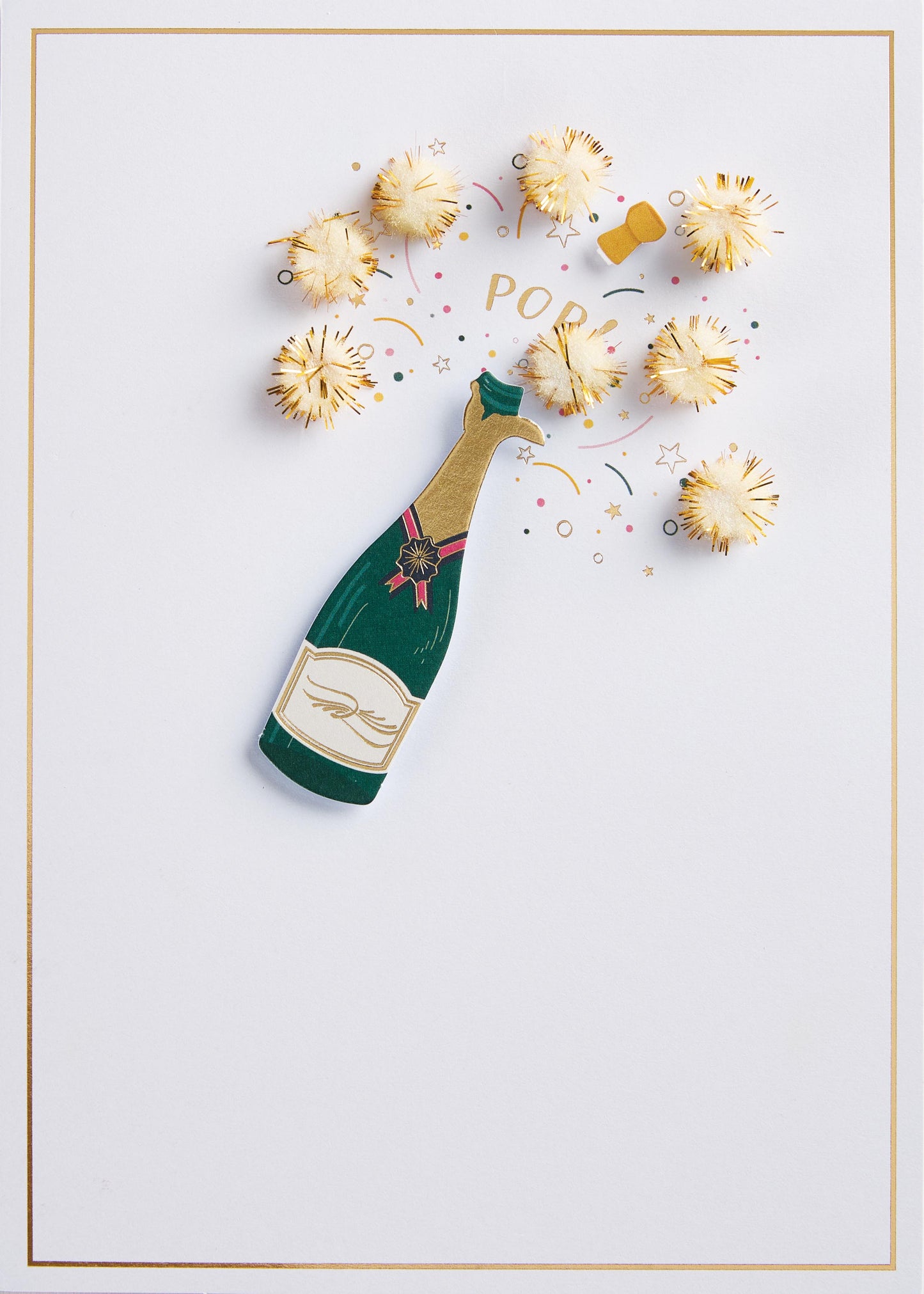 Pom Pom Champagne Greeting Card
