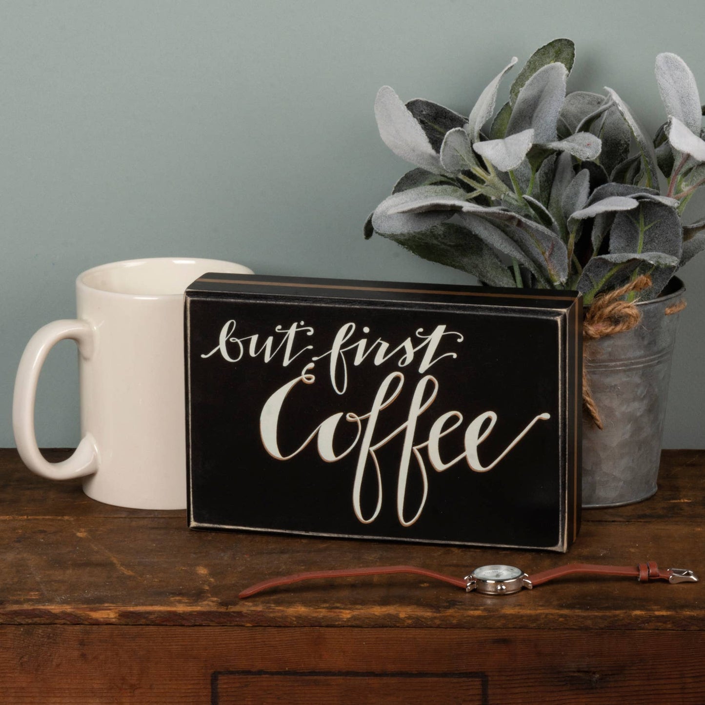 First Coffee Box Sign