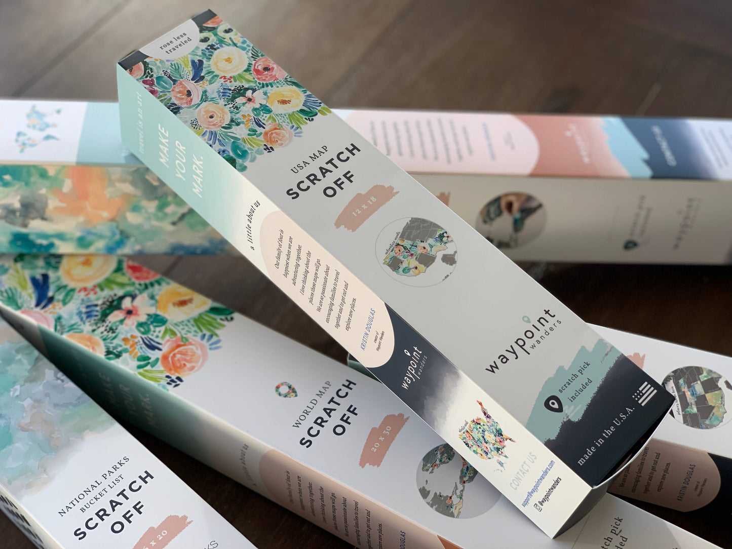 Floral US Scratch Off Map