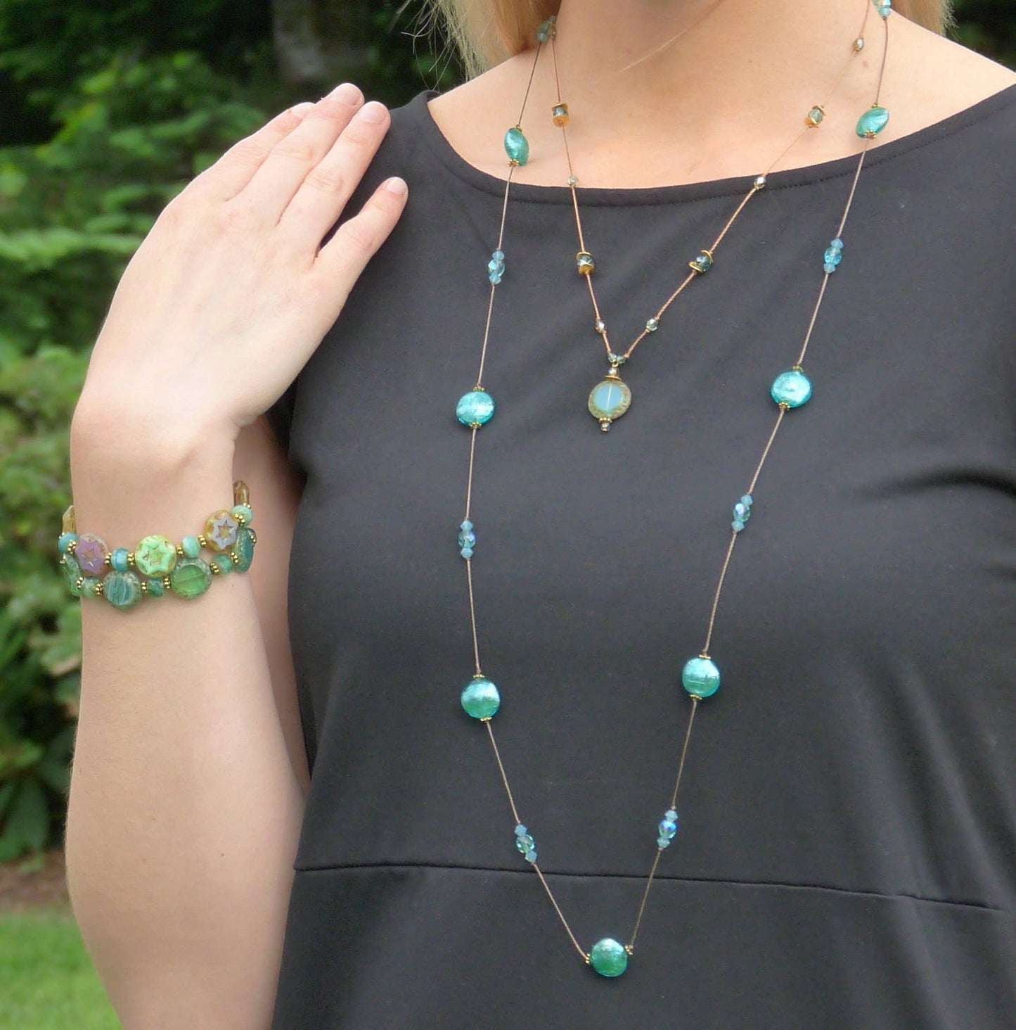 Murano Hand Knotted 36" Long Necklace