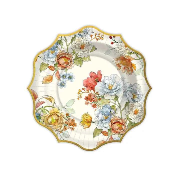 Autumn Bloom Die-Cut Paper Dessert Plate