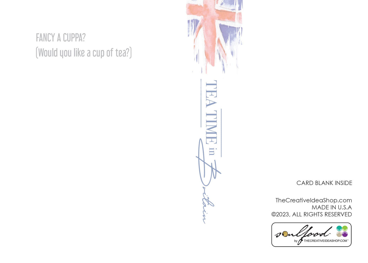 TEA GREETING Card w. REAL TEA BAG - Fancy a cuppa?