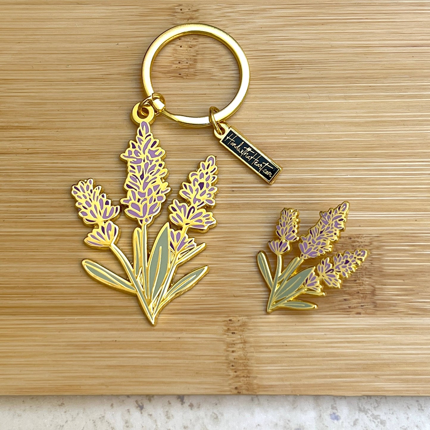 Lavender Enamel Keychain
