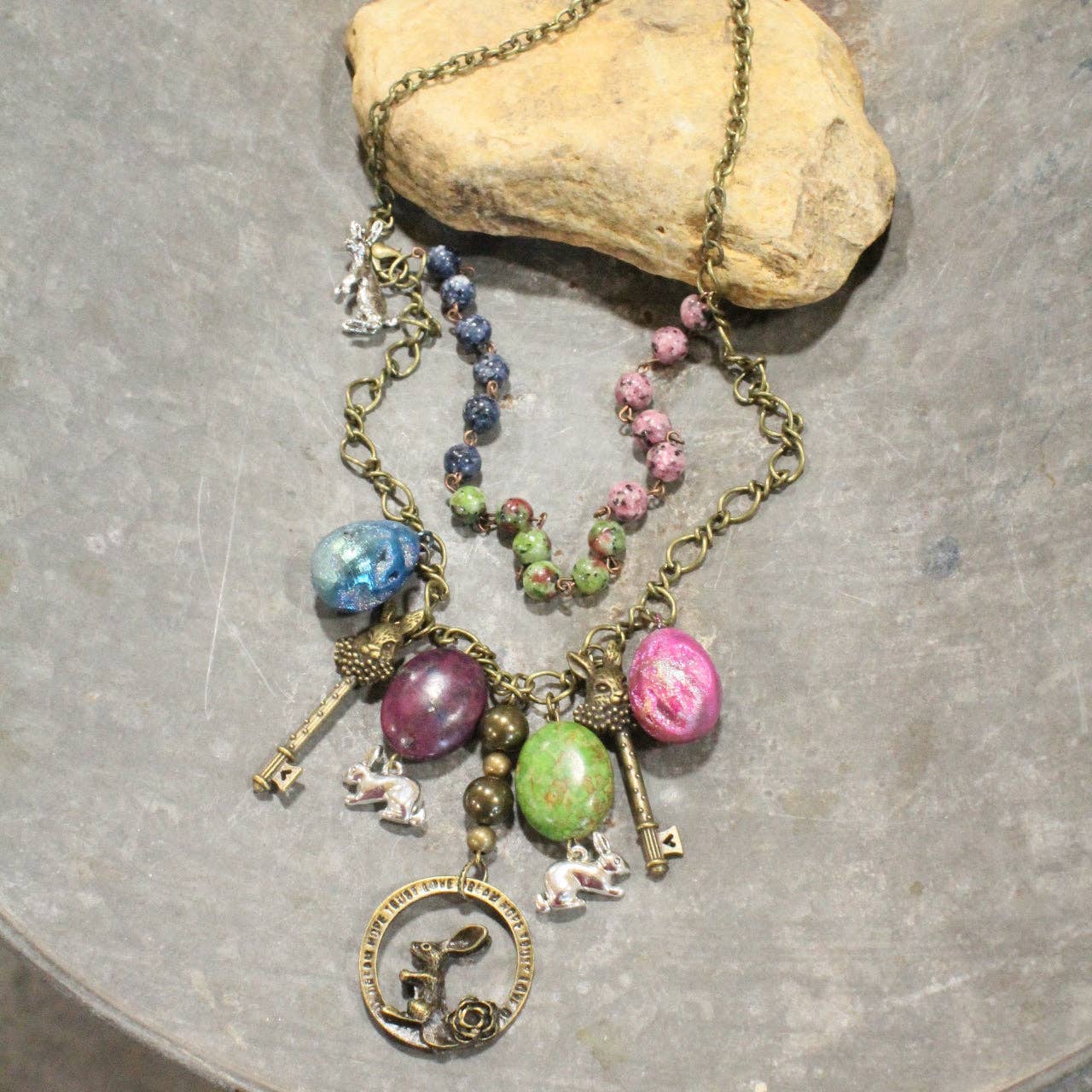 Bundle Of Bunnies Charming Necklace
