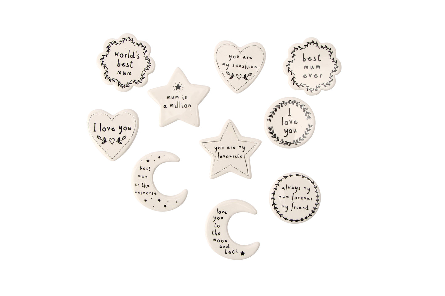 Send With Love 10 Assorted Ceramic Tokens