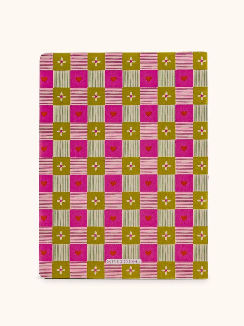 Patchwork Hearts Casey Notebook with Phone Loop