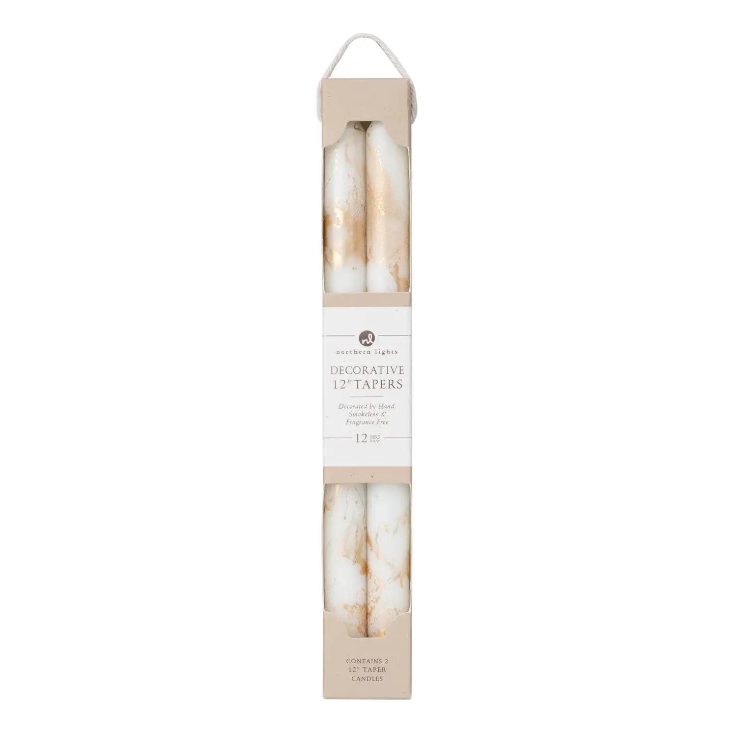 12" Decorative Tapers 2pk Kraft Box