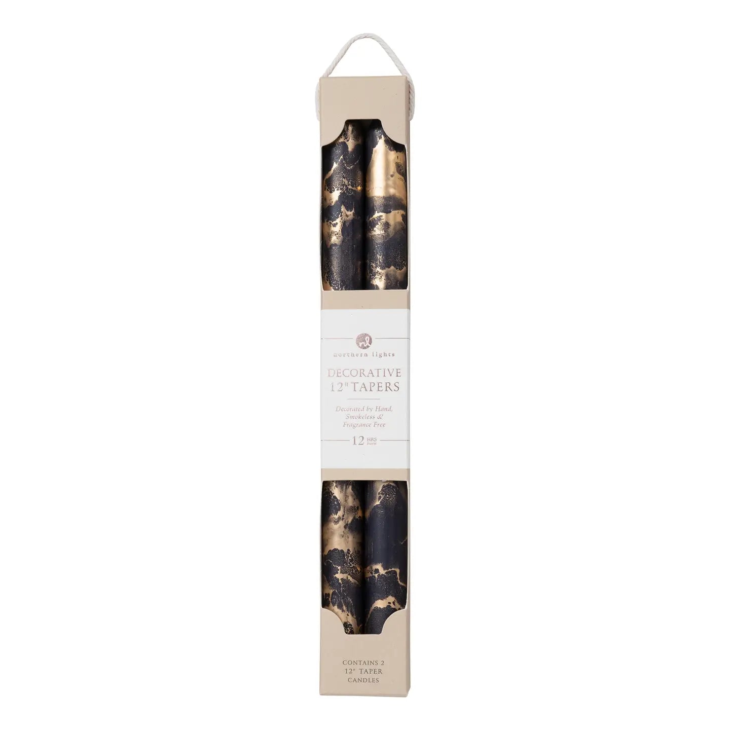 12" Decorative Tapers 2pk Kraft Box