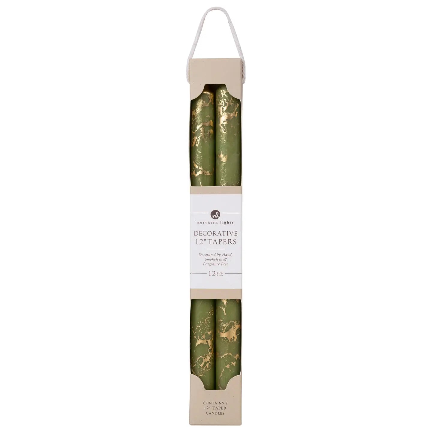 12" Decorative Tapers 2pk Kraft Box